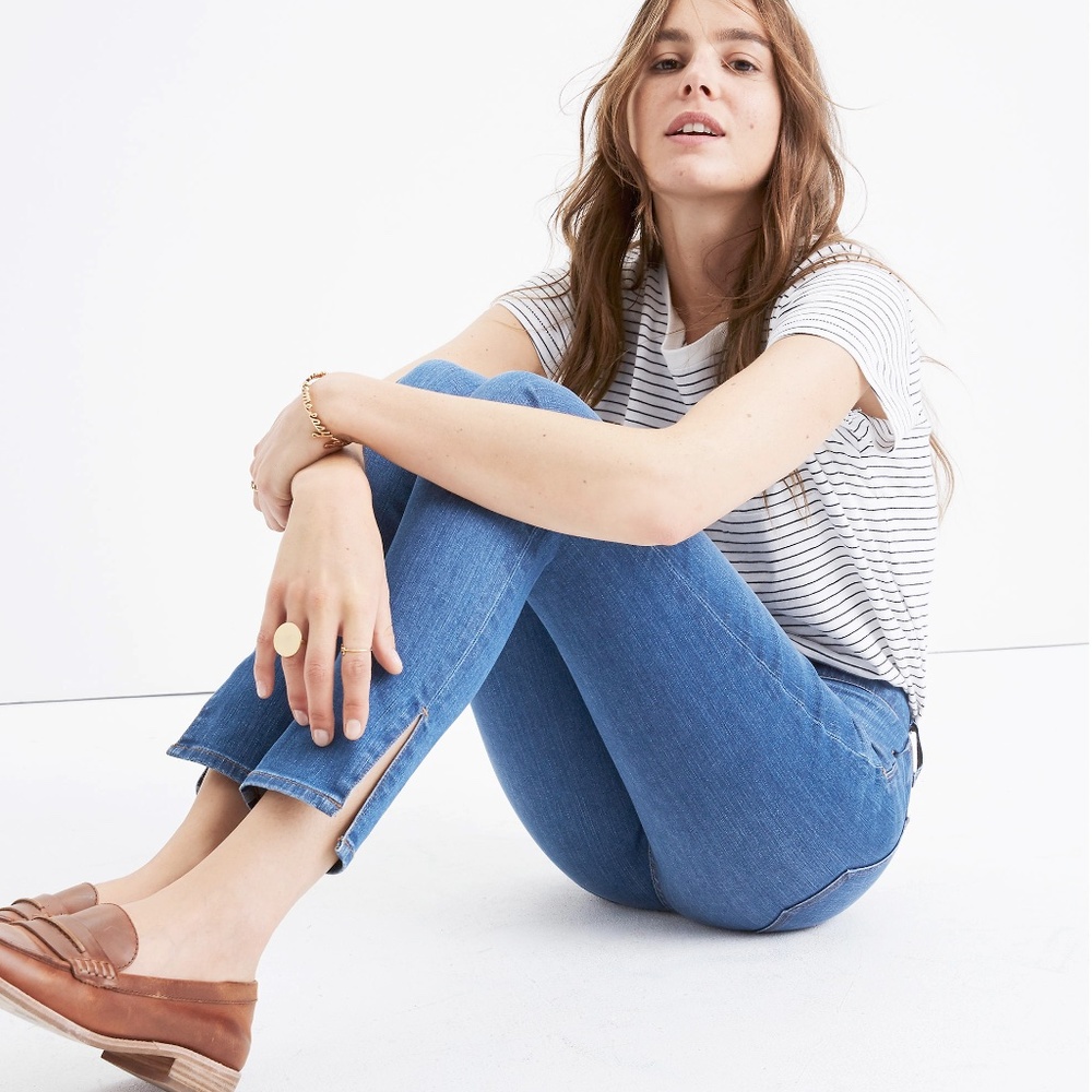 Madewell 9" High Rise Side Slit Skinny Jeans 25